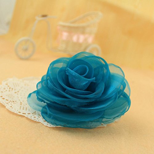 Lovely Rose Flower Hair Clips and Brooches for Women | Floral Pins and Accessories with Green Brooch - color: Green
