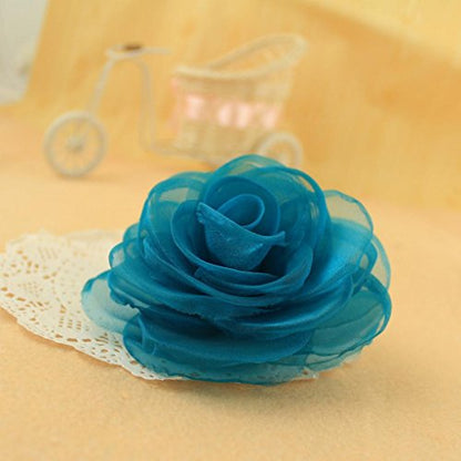 Lovely Rose Flower Hair Clips and Brooches for Women | Floral Pins and Accessories with Green Brooch - color: Green