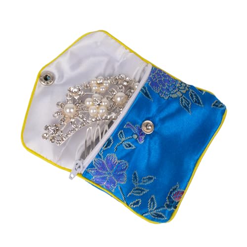 15 Pcs Jewelry Purse Pouch Brocade Gift Bags Chinese Style Pouches Mix Colors - size: S&M&L