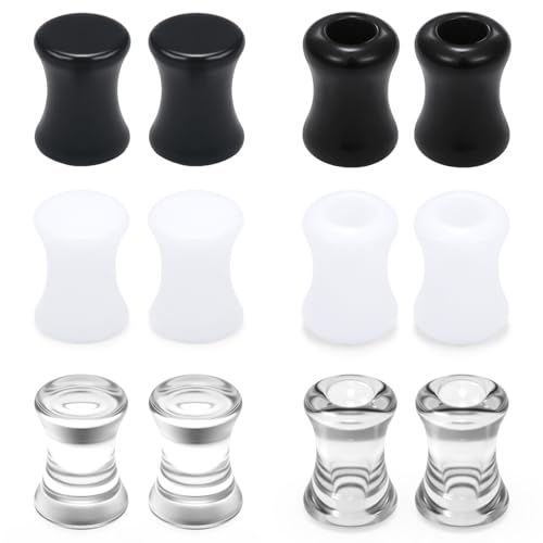 Ears Gauges Tunnels Plugs for Women Acrylic Solid Tunnel Ear Gauge Stretching Kit 6G to 1 1/4 Inch (4MM- 30MM) Expander Stretcher Plug Earrings Piercing Jewelry for Women Black White Clear - style: 2G, Black White Clear