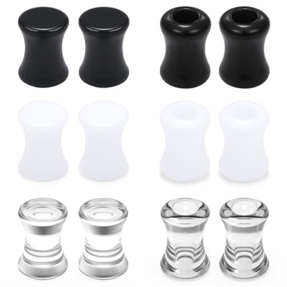 Ears Gauges Tunnels Plugs for Women Acrylic Solid Tunnel Ear Gauge Stretching Kit 6G to 1 1/4 Inch (4MM- 30MM) Expander Stretcher Plug Earrings Piercing Jewelry for Women Black White Clear - style: 2G, Black White Clear