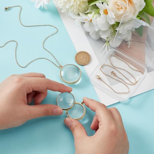 UNICRAFTALE 2 Sets Memory Locket Pendant Photo Living Memory Pendant Necklace Floating Charm Glass Photo Frame Locket Pendants for DIY Wedding Bouquet Jewelry Making - color: Golden