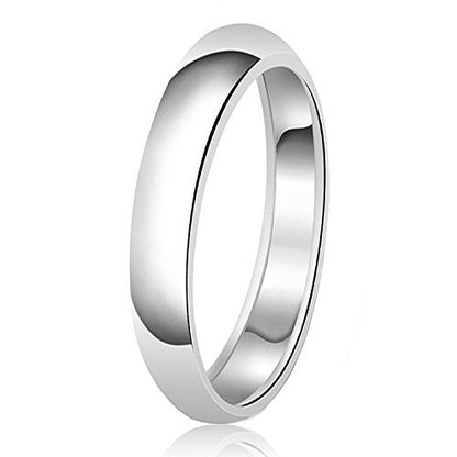 Sterling Silver Plain Dome Wedding Band for Men and Women, Made In USA - Custom Text Personalized Ring, 3mm to 8mm Width, Size 4-13 - color: Silver, size: 4.5, style: 4 MM Width (Blank)