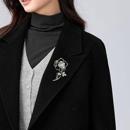 SYWDUDUCLT Fashion Elegant Brooches for Women Brooch, Suitable For Party And Daily Wear On Many Occasions - style: Rose-Grey