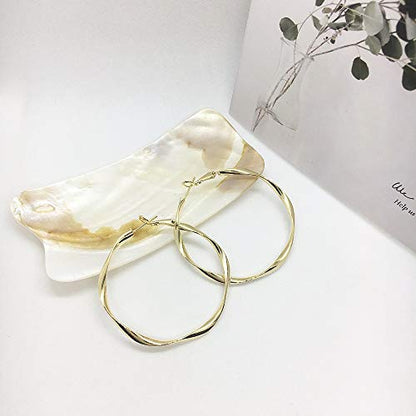 Rose/White/18k Gold Plated Hoop Earrings Lightweight Hoop Earrings For Women Loop Earrings 1in 2in - color: Yellow Gold, size: 50mm