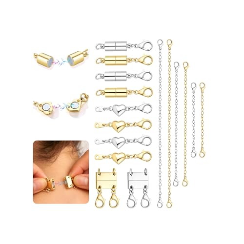 Extra Strong Magnetic Necklace Clasps and Closures, Necklaces Separator for Layering Stacks, Necklace Chain Extenders for Women, Magnet Detangler Clasp Jewelry Bracelet 16Pcs Mixed Color - color: 10Pcs-Mixed Color