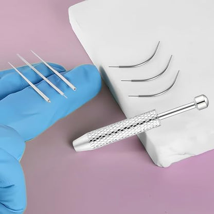 Piercing Tapered Ball Grabbing Tool for Jewelry Replacement - 14G 16G 18G 20G Stainless Steel Flat Back Earring Applicator Tool Threaded, Internal Threaded, External Threaded Body Piercing Insertion Needle Kit for Ear/Nose/Navel/Nipple/Lip/Eyebrow/Tongue