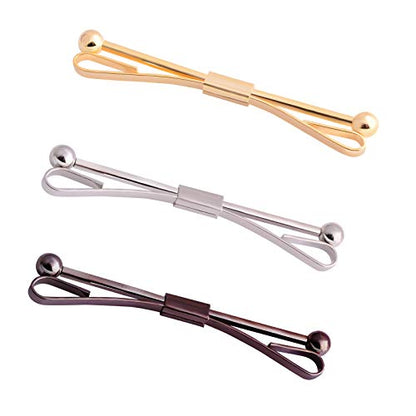 Necktie Tie Clips Collar Bar Shirt Collar Stay Tie Pins Cravat Clip Jewelry Accessories for Men Silver Gold Black Tone - color: 3PCS/Set