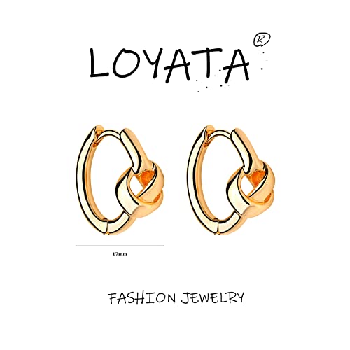 LOYATA Gold Huggie Hoop Earrings 14K Gold Plated Dainty Small Simple Hypoallergenic Jewelry Gift for Women - style: ED297