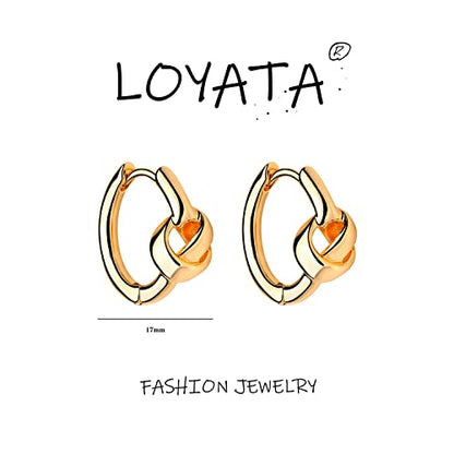 LOYATA Gold Huggie Hoop Earrings 14K Gold Plated Dainty Small Simple Hypoallergenic Jewelry Gift for Women - style: ED297