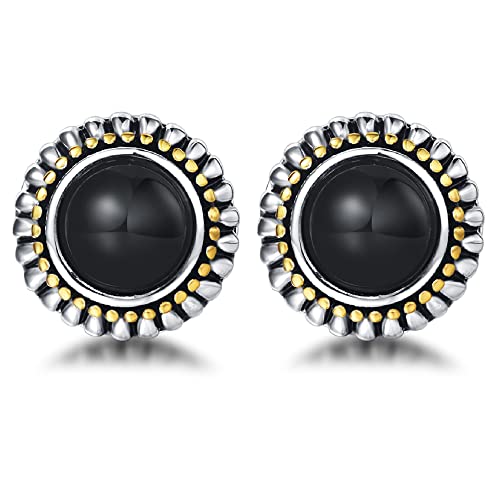 UNY JEWEL Jewelry Make a Statement Two Tone 11mm Imitation Pearl Multi Gold Dots Women French Clip Earring Christmas Gifts - color: Black