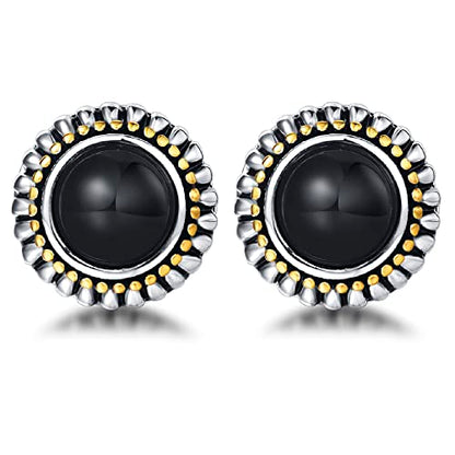 UNY JEWEL Jewelry Make a Statement Two Tone 11mm Imitation Pearl Multi Gold Dots Women French Clip Earring Christmas Gifts - color: Black