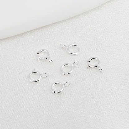 925 Sterling Silver Necklace Clasps, 5mm Spring Clasps for Jewelry Making | Jewelry Clasps and Closures, 4mm Sterling Silver Jump Rings, Bracelet for DIY Jewelry Making Supplies - color: Sterling Silver
