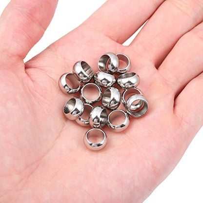 Stainless Steel Spacer Beads 10x5mm Rondelle Loose Charm Caps Beads for DIY Jewelry Making 20pcs with 7mm Hole - color: 10x5mm 7mm