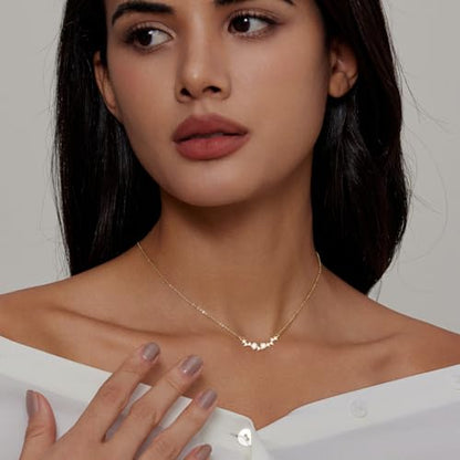Luxval Diamond Pendant Gold Necklace for Women，Dainty 18k Gold Plated Choker Necklaces Simple Gold Jewelry Gifts for Women - color: Gold-smile cz