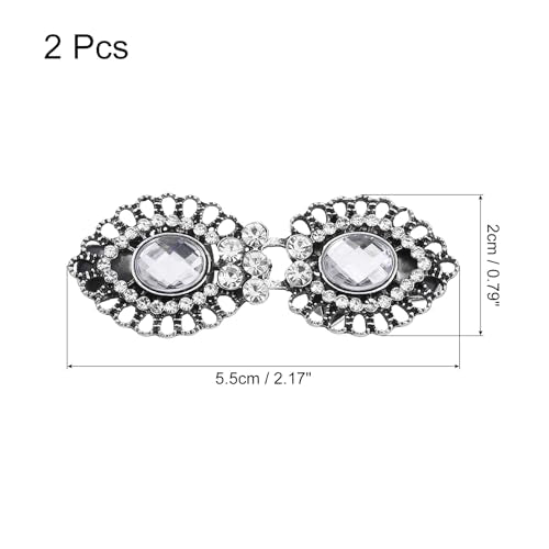 uxcell Vintage Sweater Clips, Cape Cloak Clasp Retro Cardigan Clips Shawl Collar Clasp Dress Shirt Brooch Clips for Women