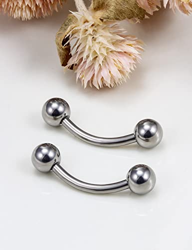 14G 16G Eyebrow Piercing Jewelry G23 Titanium Curved Barbell Eyebrow Ring Vertical Labret Lip Jewelry Rook Daith Earrings Piercing Jewelry for Women Men 6mm 8mm 10mm 12mm 14mm 16mm - color: 14G-12mm