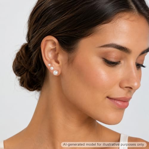 KISS WIFE CZ Stud Earrings Set for Women, Cubic Zirconia Stud Earrings in Multiple Sizes, Triangle Oval Heart Round Pearl Square Earrings, Hypoallergenic Silver Stud Earrings for Cartilage Piercing Jewelry - style: Triangle + Oval + Heart + Round + Pearl