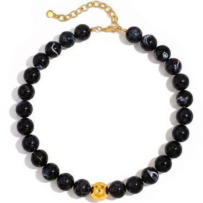 Chunky Beaded Necklace for Women, Colorful Trendy Statement Summer Jewelry Gift - color: necklace-7