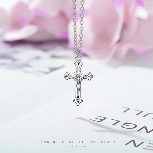 Weyuley 100pcs Antique Silver Plated Cross Charms Pendant DIY Bracelets Necklace Jewelry Making Craft Wholesale 37mmx21mm(A282)