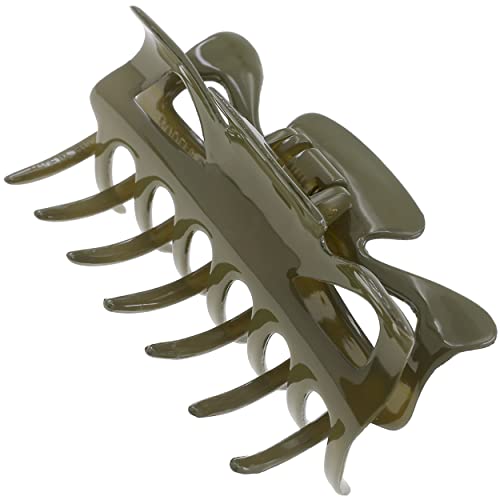Camila Paris CP3507 French Hair Clip for Women, 3.5 inch Green for Thick Volume Hair, Girls Hair Claw Clips Jaw, Durable Styling Hair Accessories for Women, Strong Hold No Slip Grip, Made in France - color: Green 3.5"