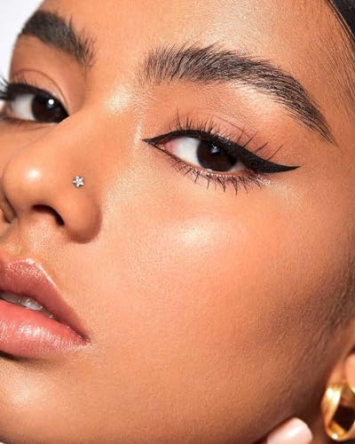 COCHARM G23 Titanium Nose Stud Star Heart 20g Nose Piercing 3mm Clear CZ Nose Ring Stud For Women Men 20g Surgical Steel Screw Nose Stud Nose Corkscrew - style: Start