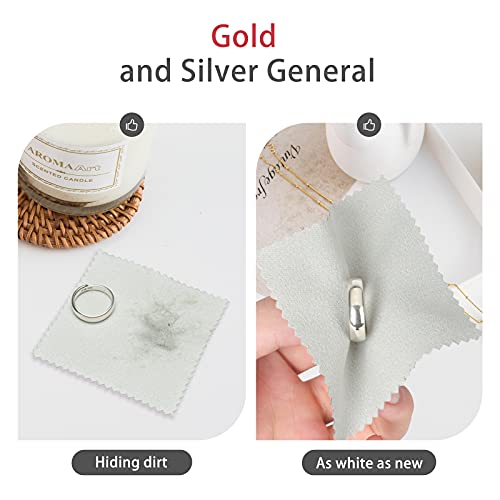 CATIFLIN 100pcs Jewelry Cleaning Cloth, Silver Polishing Cloth Individually Wrapped, Small Jewelry Polishing Cloth for Sterling Silver, Gold, Platinum and More (Light Gray, 3.15" x 3.15") - color: Light Gray
