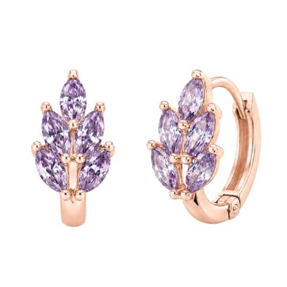 Gempires Huggie Hoop Earrings for Women | Cubic Zirconia Fashion Earrings Collection | Gold, Silver & Rose Gold Tone Styles | Lightweight Everyday Jewelry - color: Floral Crystal Drop