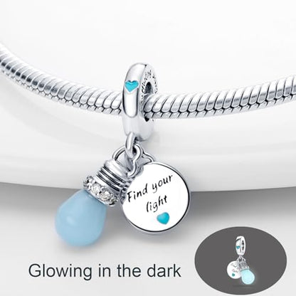 HappyStar Charms for Bracelets Necklaces 925 Sterling Silver fits Pandora Bracelets Dangle Pendants Beads Charms Jewelry Gift For Women Mums(With one Spacer Bead Charm)