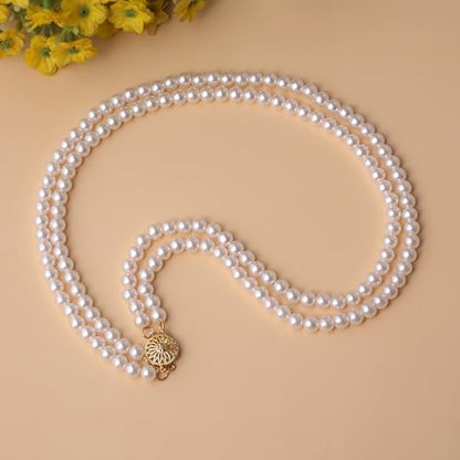 Layered Pearl Necklace for Women Pearl Choker Chain Necklaces - style: Double-Layer