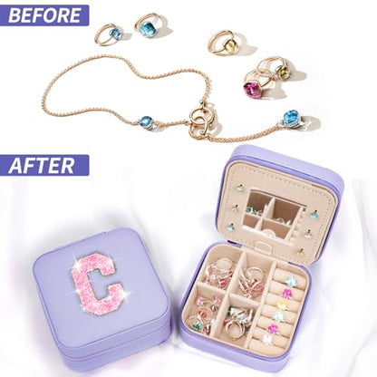 Uygafly Gifts for Teen Girl Trendy Stuff,Birthday Gift for 5 6 7 8 9 10 11 12 13 14 15 Year Old Girls,Cute Travel Jewelry Case Small Box | Lavender,C - color: Lavender, style: C