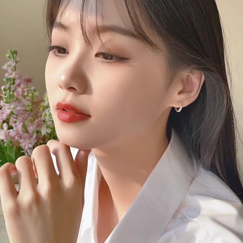 Dainty Gold Huggie Hoop Earrings for Women - 18K Gold Plated Cubic Zirconia Lightweight Mini Double Hoops Earrings for Everyday Wear - style: Star Double Hoop