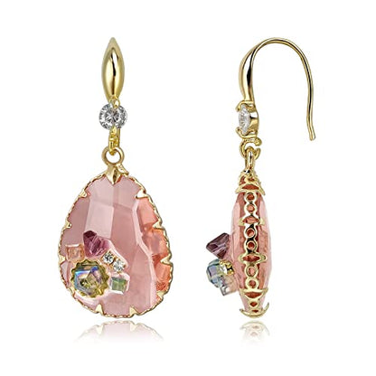 Crystal Teardrop Earrings 14K Gold Plated Dangle Earrings for Women