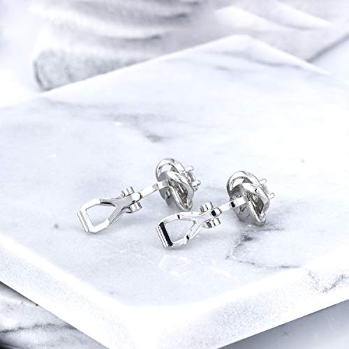 YOQUCOL Cubic Zirconia Crystal Geometry Cross Clip On Earrings Non Pierced Jewellery Elegant Stud For Women