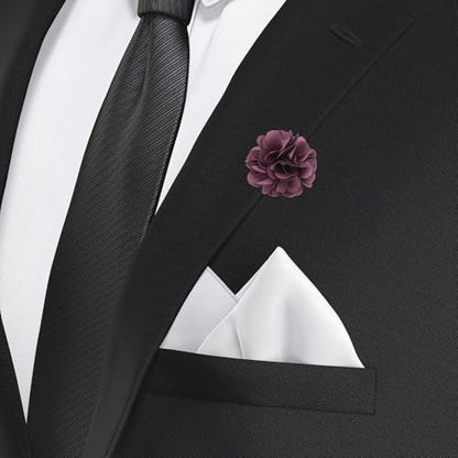 PATIKIL Flower Boutonnieres Pin, Lapel Pin for Men Camellia Flower for Suit Wedding Graduation Anniversary Graduation Outfit Accessories - color: Dark Purple