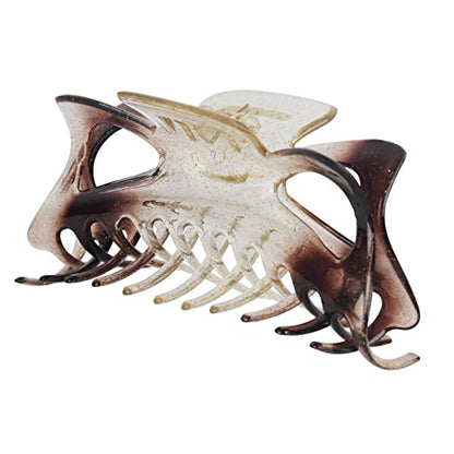 Women's Jumbo Jaw Clip Extra Large Marbelized Hair Claw (Glitter Brown) - color: Glitter Brown