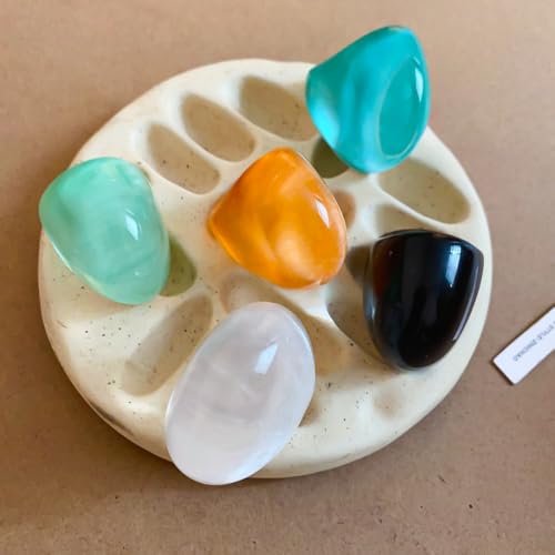 Kokoma Resin Statement Ring for Women Chunky Oval Dome Ring | Geometric Rings, Stackable Accessory, Fashion Jewelry, Daily Wear - color: White