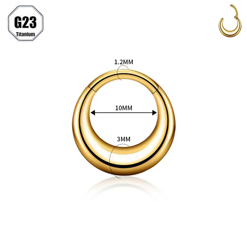 Cartilage Daith Earrings For Women Small 14K Gold Plated Hoop Hypoallergenic Helix Piercing Huggie Surgical Steel Diamond Implant Cubic Zirconia Prom Gift Jewelry - color: Style10-Gold, size: 16g-10mm