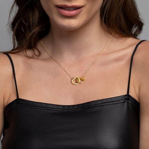 Starain Sunflower Necklaces for Women 14K Gold Plated Rotate Sunflower Pendant Necklace Cute Fun Necklaces 18 inch - color: H-Double Heart