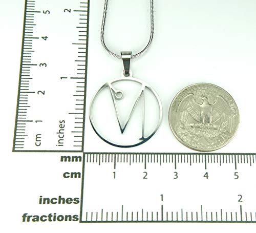 Sigil of Archangel Raziel Necklace, 20" Snake Chain with Powerful Saint Raziel Angel Sign Charm Pendant, Pure 304 Stainless Steel