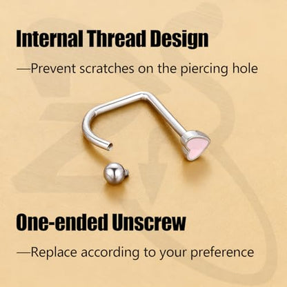 ZS 4Pcs Stainless Steel Heart Lip Rings Hoops Piercing, 16G C-shape U-shape Lip Rings, Internally Threaded Cartilage Helix Daith Earrings Jewelry for Women Men - color: U-shape Lip Rings, size: diameter:8mm