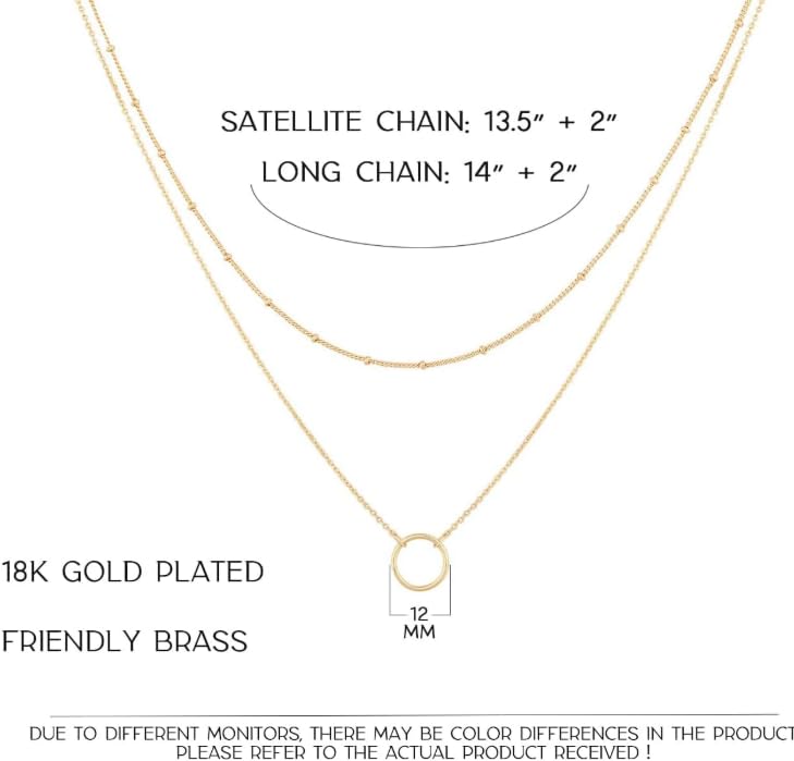 Layered Heart Necklace Pendant Handmade 18k Gold Plated Dainty Gold Choker Arrow Bar Layering Long Necklace for Everyday Office Events & Casual Styling