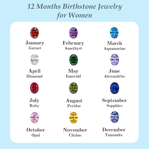 Birthstone Necklace for Women 925 Sterling Silver | Oval Cut Pendant Necklace, Jewelry for Mom Wife - color: Navy Blue