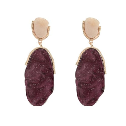Acrylic Geometric Earrings Multilayer Resin Earrings Long Drop Dangle Earrings Acetate Tassel Earrings Long Pink Cute Jewelry Design for Women - color: White+Purple