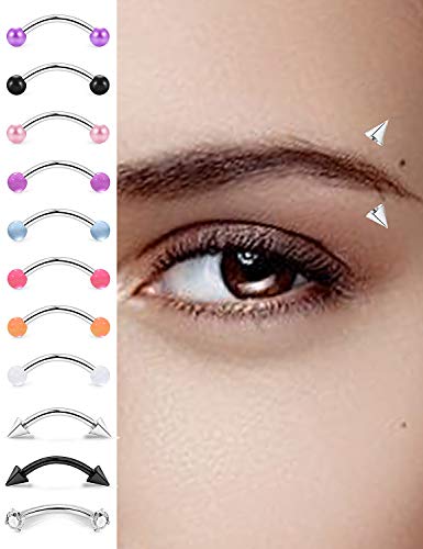 SCERRING 16G Eyebrow Rings Tragus Helix Rook Daith Earrings Lip Ring Barbell Body Piercing Jewelry Retainer 6mm 8mm 10mm 20-30PCS - style: 30PCS - 6mm Mix Color