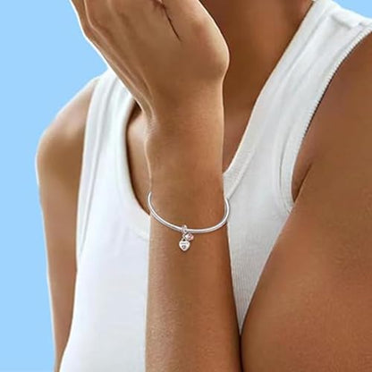 Love Heart Birthstone Dangle Charms Compatible with Pandora Bracelets | 925 Sterling Silver 5A Cubic Zirconia Mother's Day Christmas Birthday Birthstone Gifts Bead Charm Pendants Women Jewelry - color: December Dangle Birthstone Charms