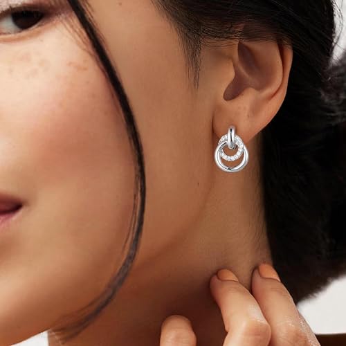 Awinesn Chunky Clip On Earrings for Women Hypoallergenic 14K Gold Plated Knot Link Clip Earrings Geometric Statement Hoop Non Pierced Earrings Jewelry for Women Fashion Trendy Jewelry Gifts - color: small hoop-s