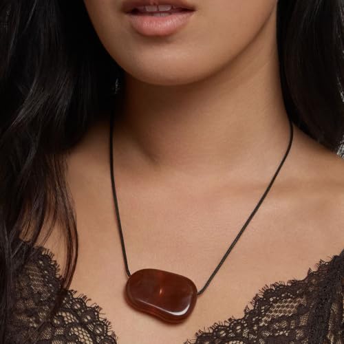 Adjustable Pebble Necklace – Statement & Everyday Wear - color: Red
