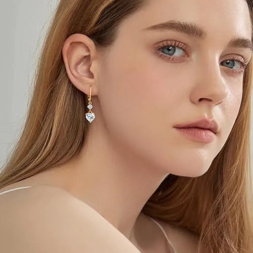 Silver Dangle Double Hoop Earrings For Women Paperclip Link Earring | Drop Small Silver Earrings Square Huggie Paperclip Dangly Hoop Silver Hoops Earrings Jewelry - color: Gold
