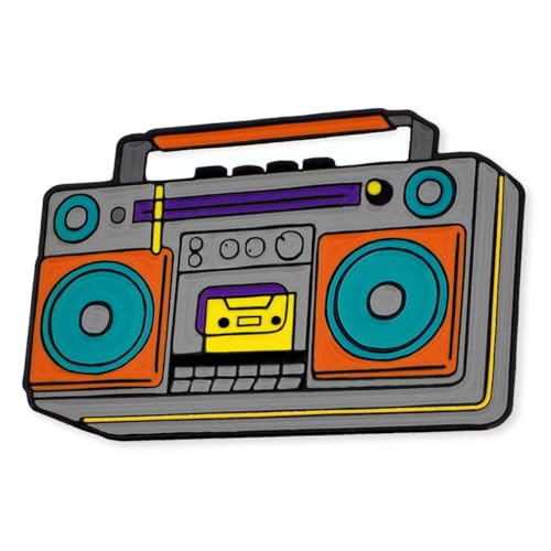 PinMart's Retro Enamel Pin – Vintage 70s, 80s, and 90s Lapel Accessory for Backpacks, Hats, Bags, Jackets – Cute Decorative Rock Band Pins for Collectors & Gifts - size: 25 Pack, style: Retro Boombox